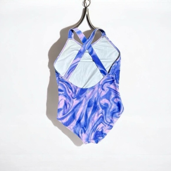 🌻Z BY ZELLA GIRL Purple One Piece Swimsuit Girl's Size 10 - Picture 2 of 4